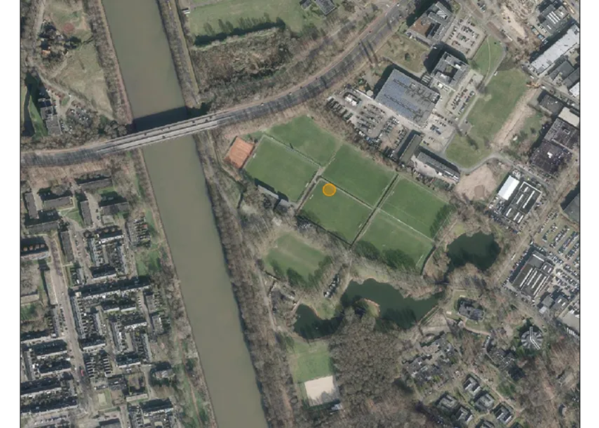 kaart van de locatie voor de noodopvang 1