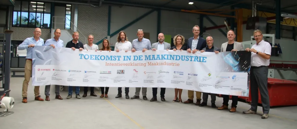 2 getekende banner voor maakindustrie