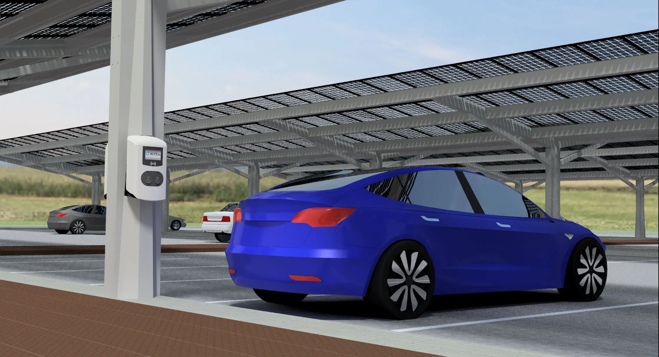 beeld powerparking op parkeerplaats