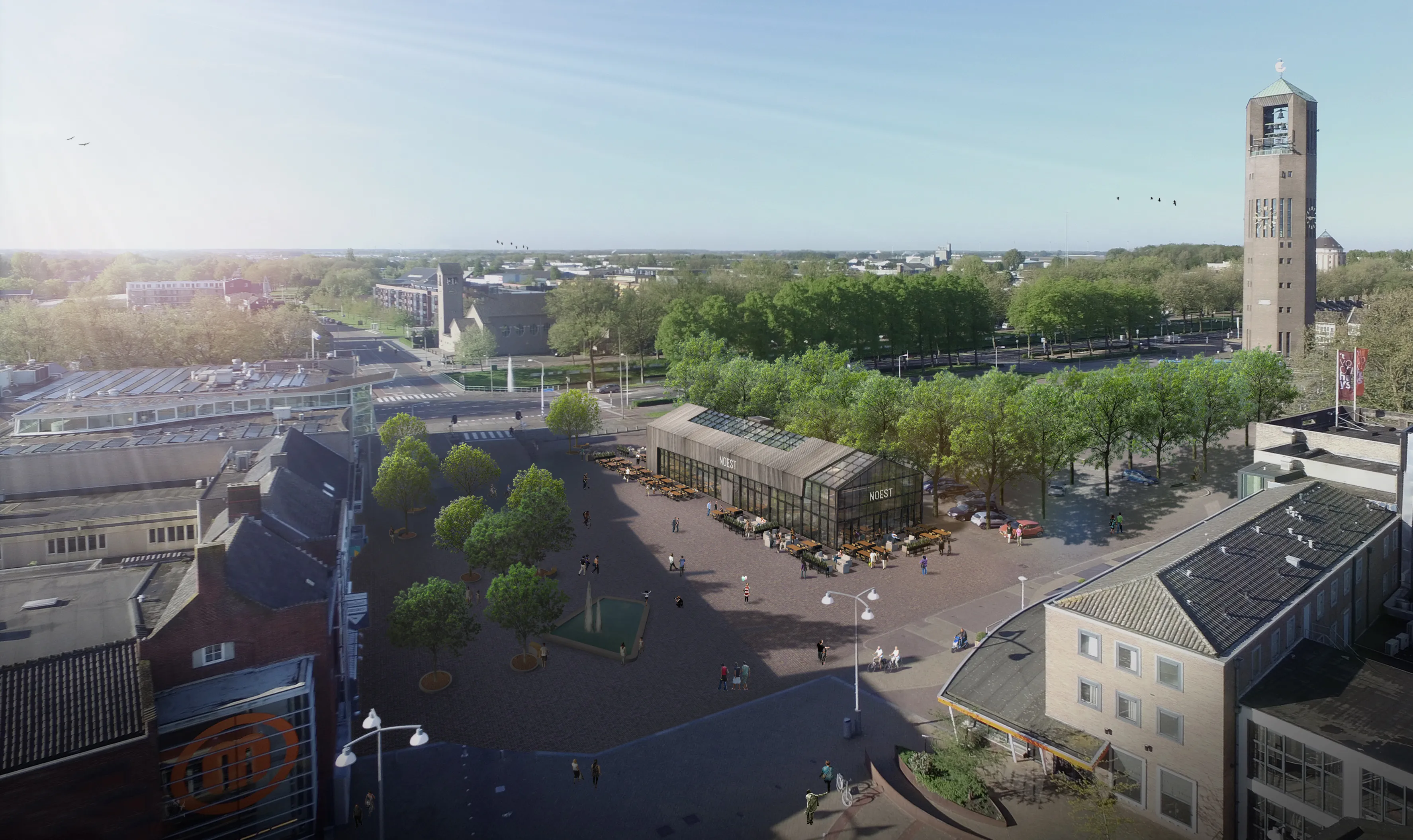 horecapaviljoen emmeloord impressie visu vogelvlucht dag