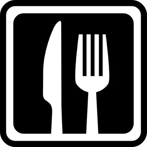 nlfreepik mes en vork op een plein voor interface symbool voor restaurants 318 61180
