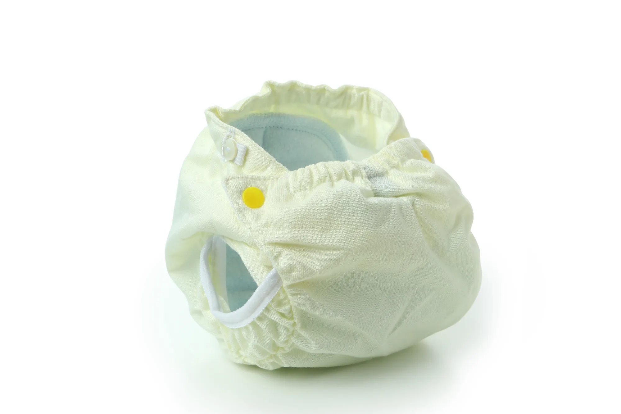 reusable diapers isolated on white background close up