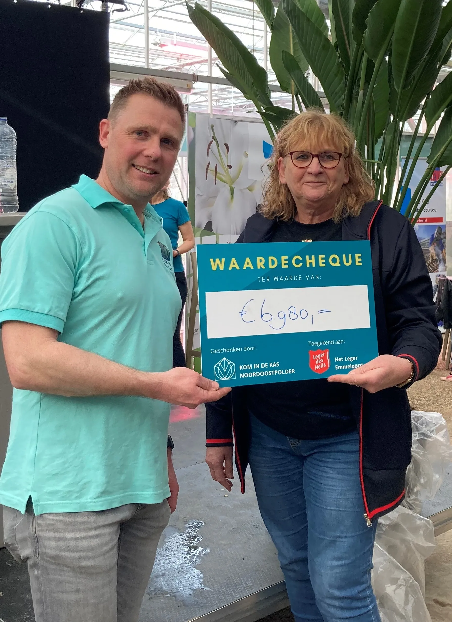 uitreiking cheque veiling