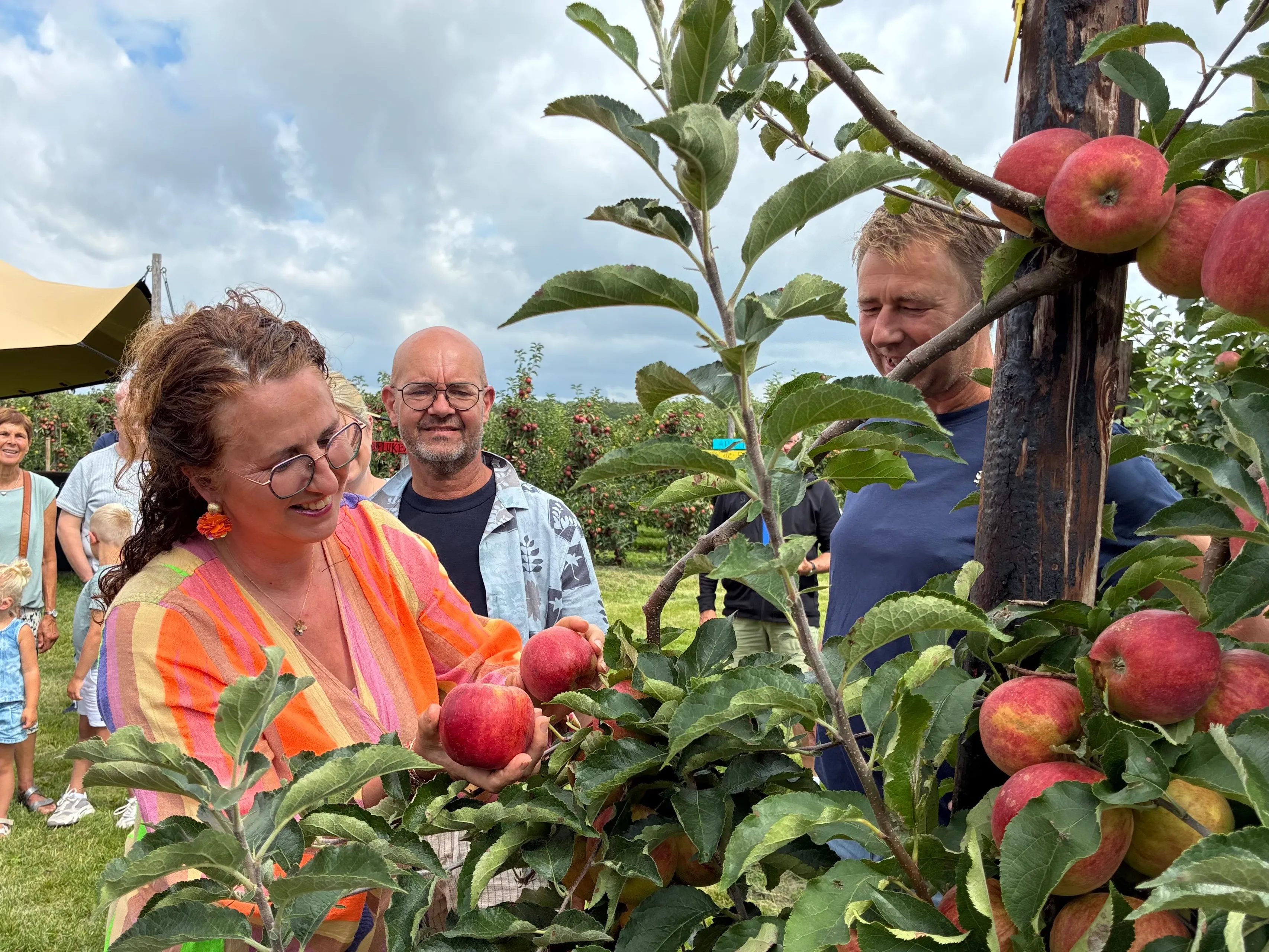 2025 - Geraldine plukt de eerste twee appels bij Vink Fruitboerderij IMG_2243