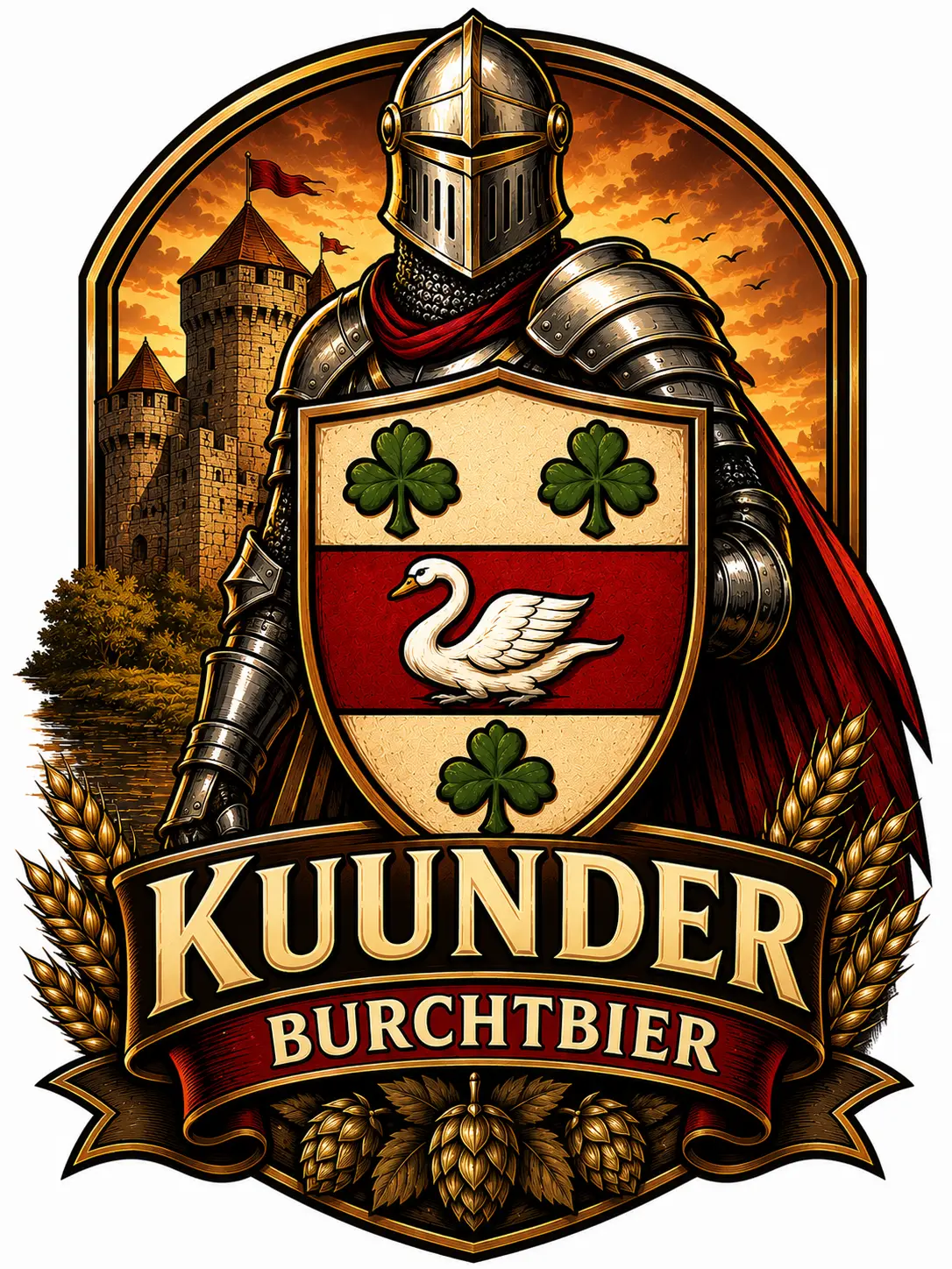 Kuunder burchtbier etiket