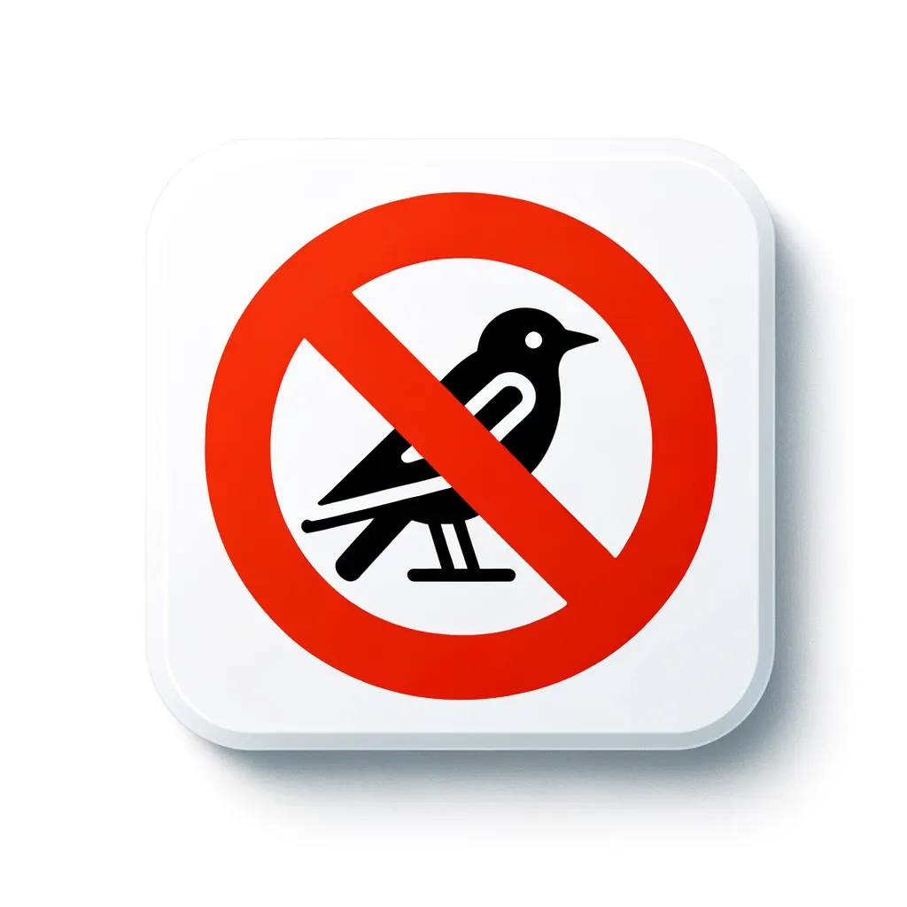 dalle 2023 11 24 120608 create an image of a prohibition sign for birds the sign should be a simple clear and universally recognizable symbol indicating that the feeding o