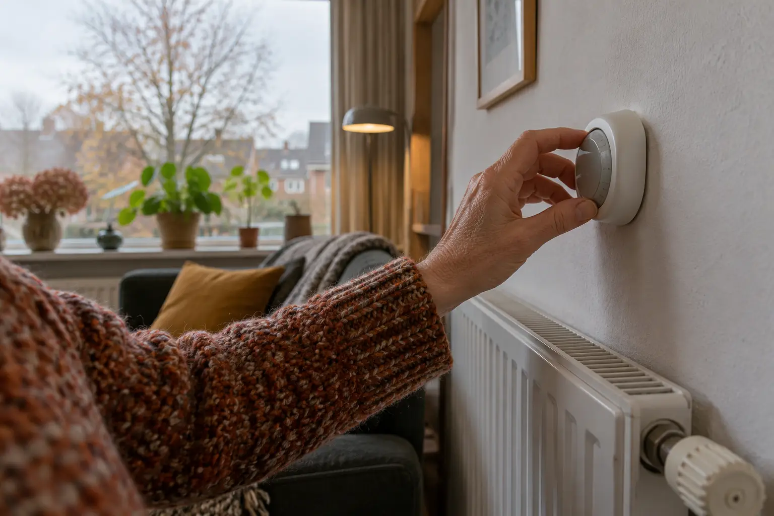 Hand bij de thermostaat-2