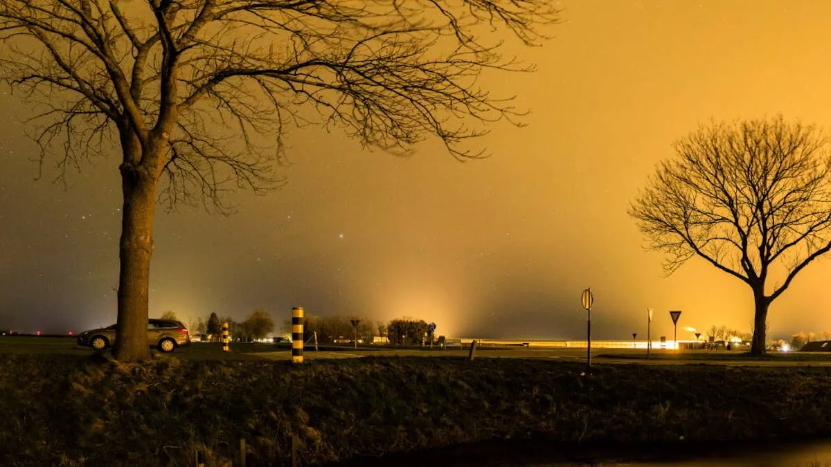 Lichtvervuiling in de nacht