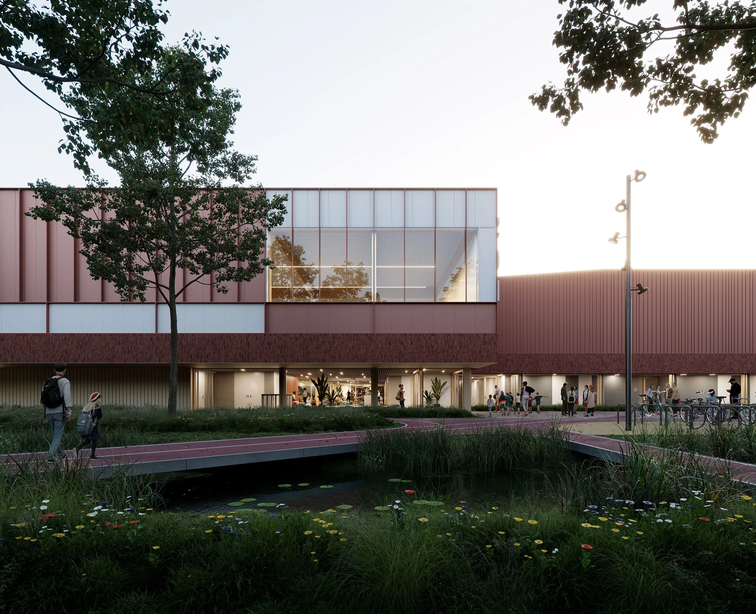 bij bericht 015 schets van voorkant sportcomplex