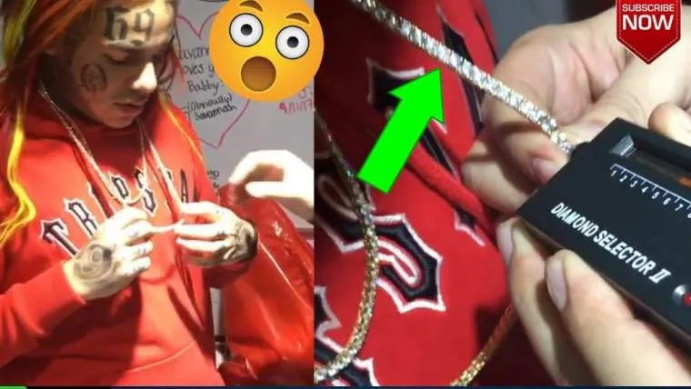 ongemakkelijk juwelier test de diamanten ketting van 6ix9ine op echtheid maar helaas 8230