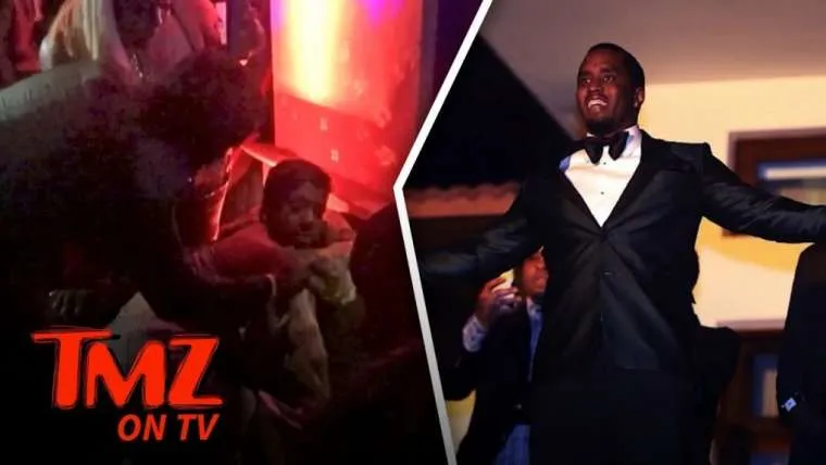 video dronken dame gaat op de bank van p diddy volledig over haar nek