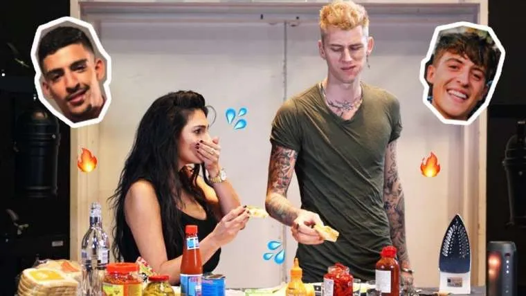 video rapper machine gun kelly luistert samen met anna nooshin naar muziek van boef en lil 8217 kleine
