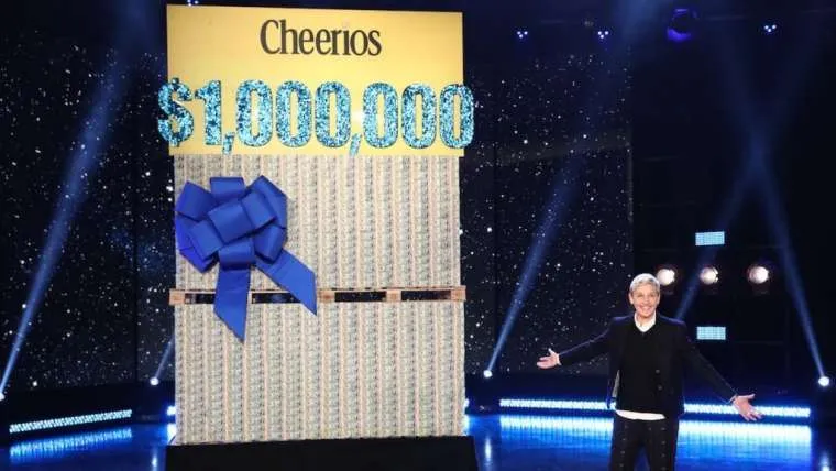 video talkshow host ellen geeft iedereen uit haar publiek 1 000 000