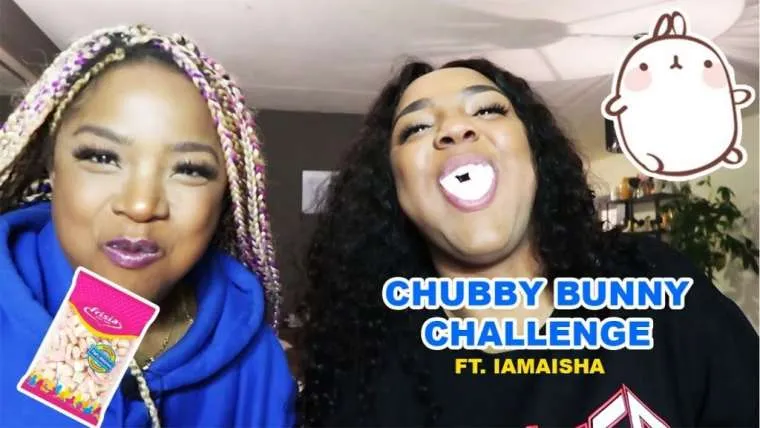 video vonneke bonnek en i am aisha doen de chubby bunny challenge