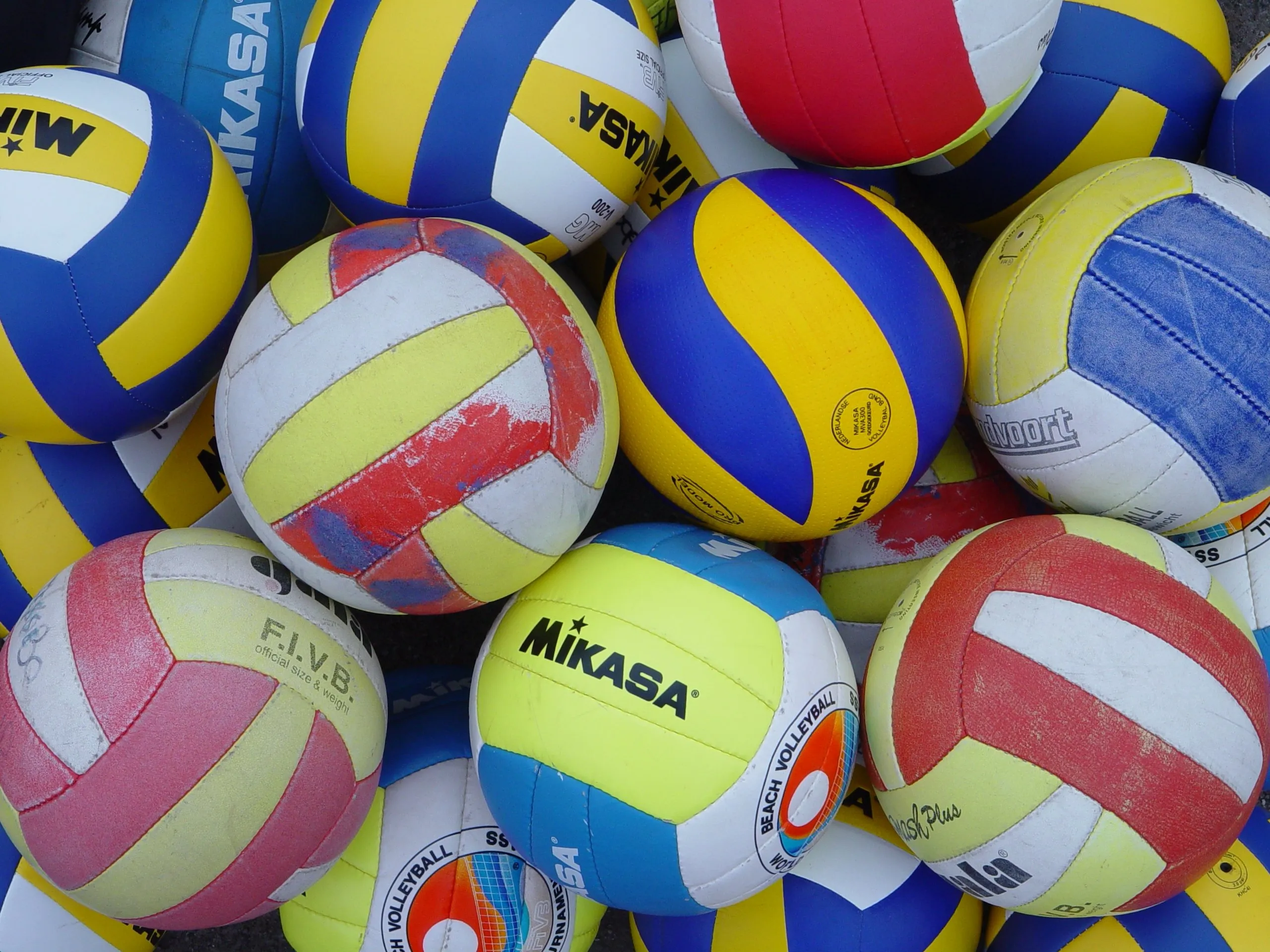 foto met volleyballen