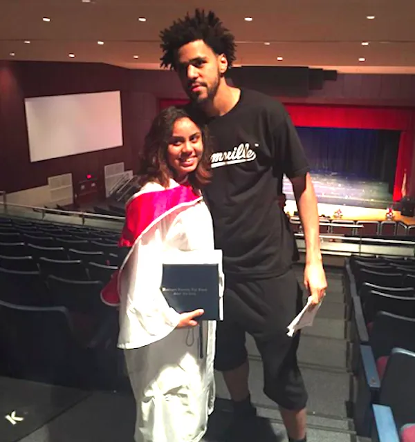 JCole Attends Graduation for Young Girl at Washington Township High School 2015 13 nqixm4