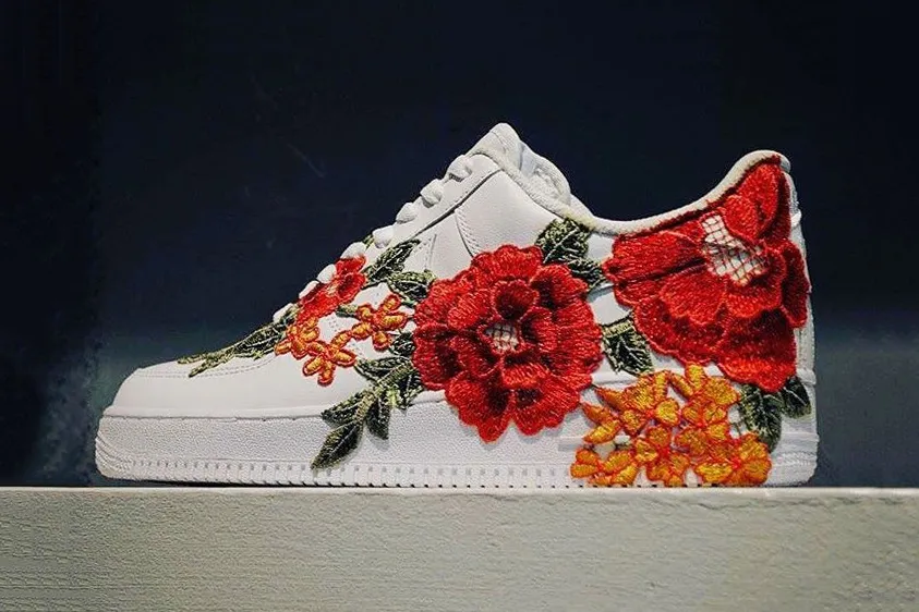 nike air force 1 flowerbomb flower embroidery custom gucci ace sneaker 01 1