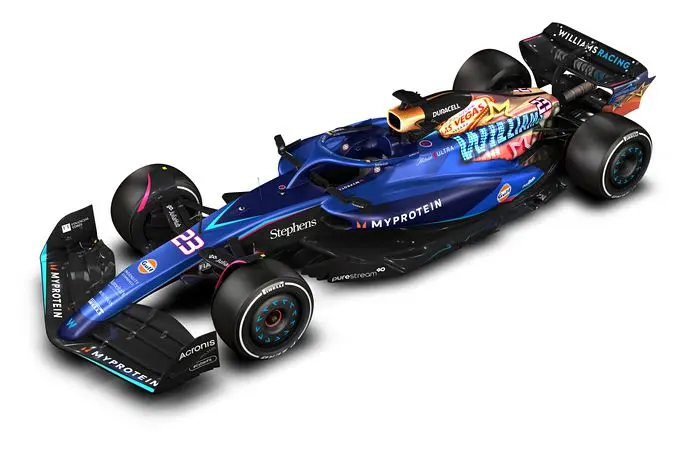 1 williams las vegas livery 231110 0925 fw45 aa 3qleft35y