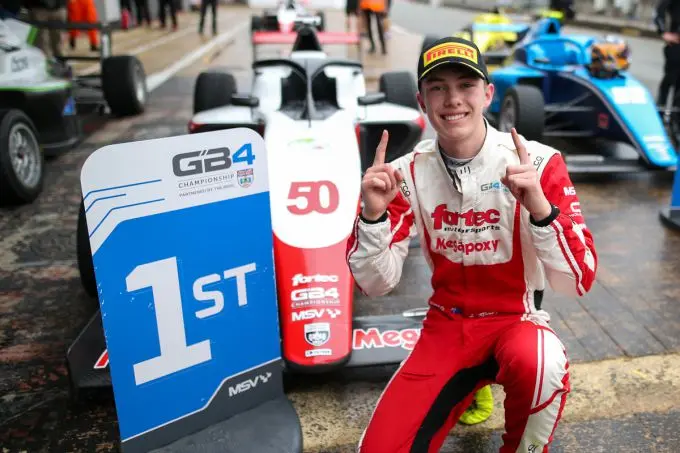 1a taylor celebrates his double win