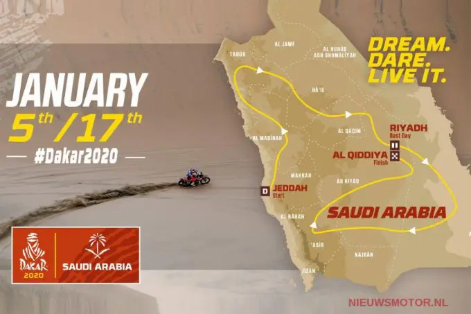 2020 dakar saudi arabie route
