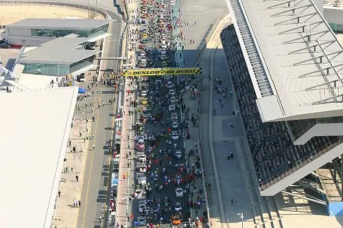 24h of dubai startgrid from helicopter rx 500