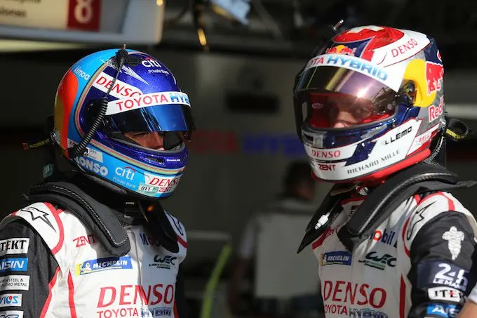 alonso en buemi testdag le mans 2018