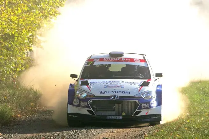 bob de jong rallying bob de jong en bjorn degandt in actie in de east belgian rally met de hyundai i20 r5 180929
