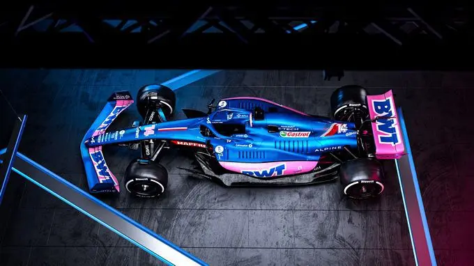 bwt alpine f1 team launch a522 blue rose