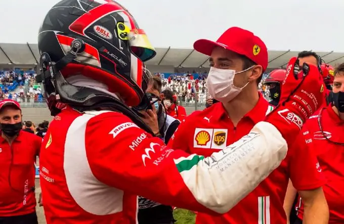 charles leclerc feliciteert leclerc