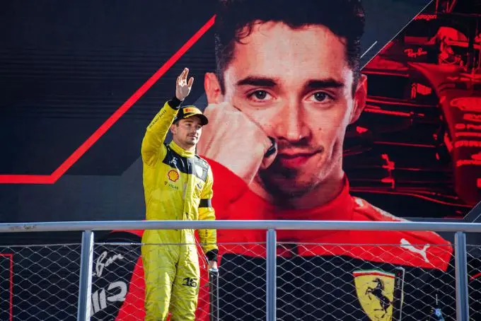 charles leclerc podium monza