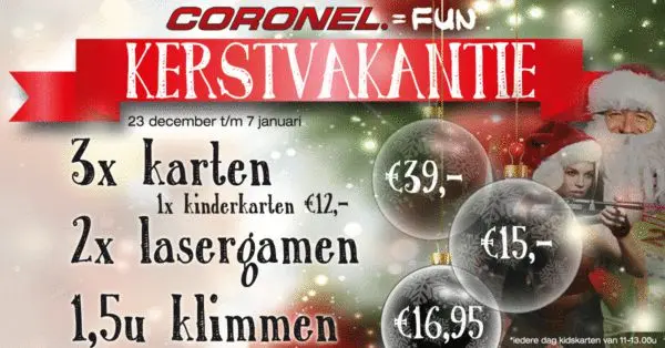 coronel karting kerstvakantieactie