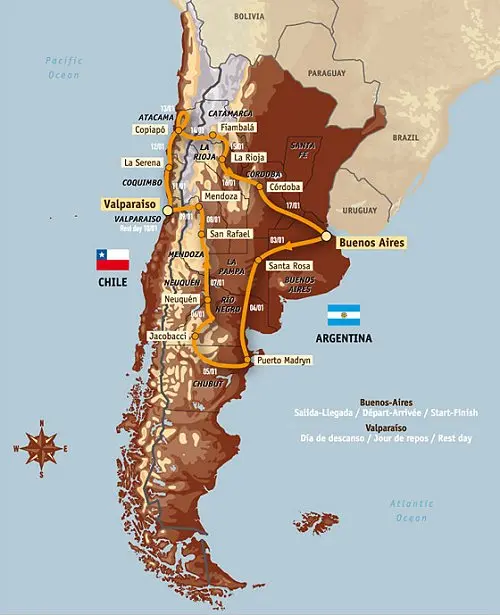 dakar parcours 2009 rx