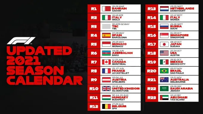 f1 kalender 2021