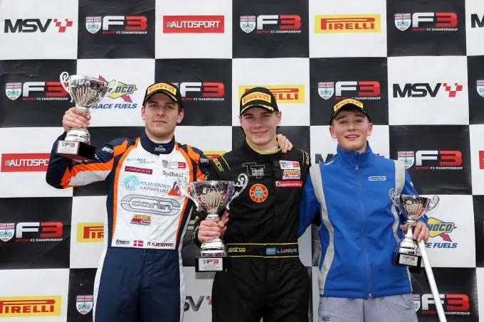 f3 oulton park race 1 podium