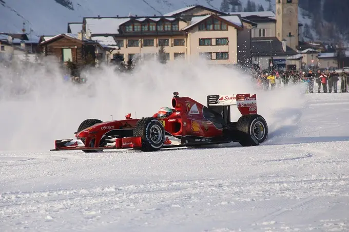 ferrari f1 on ice in livogno