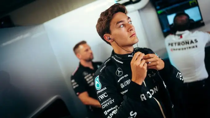 george russell pits monaco
