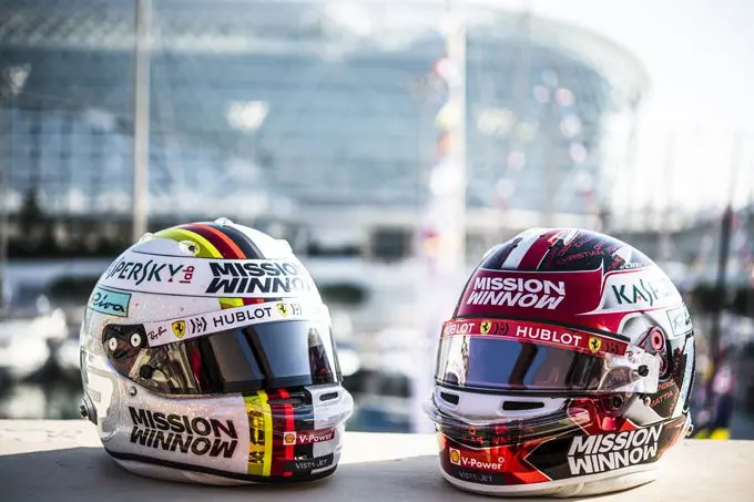 helm vettel leclerc ferrari f1