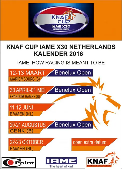 iame x30 kalender rx 680