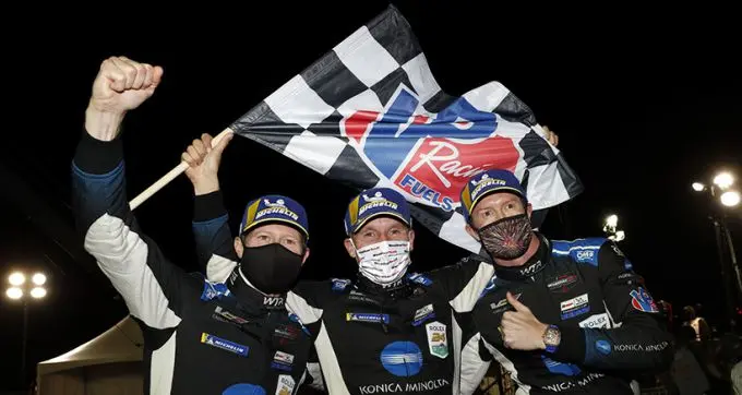 imsa road atlanta 2020 nr10 winnaar renger van der zande no10 celebrates plm win