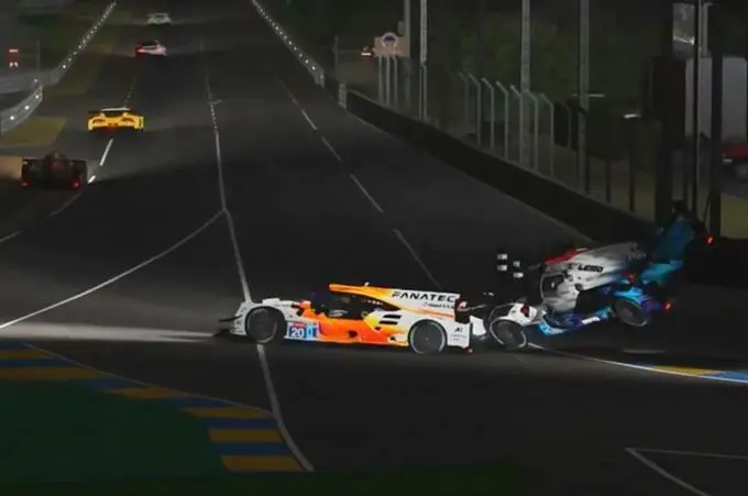 iracing max verstappen crash virtual 24 h of le mans 1