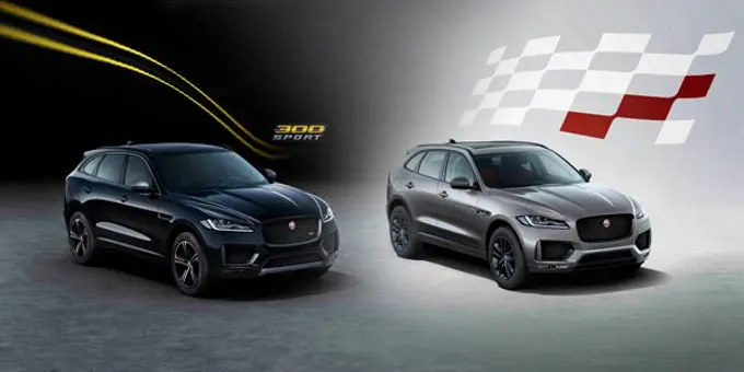 jaguar voegt 300 sport en chequered flag special editions toe aan gamma vernieuwde f pace