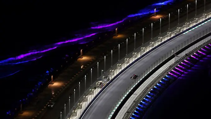 jeddah red bull by night
