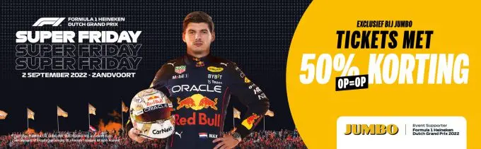 jumbo stelt tickets beschikbaar voor super friday van de formula 1 heineken dutch grand prix