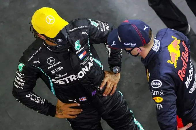 lewis hamilton en max verstappen f1 m255341