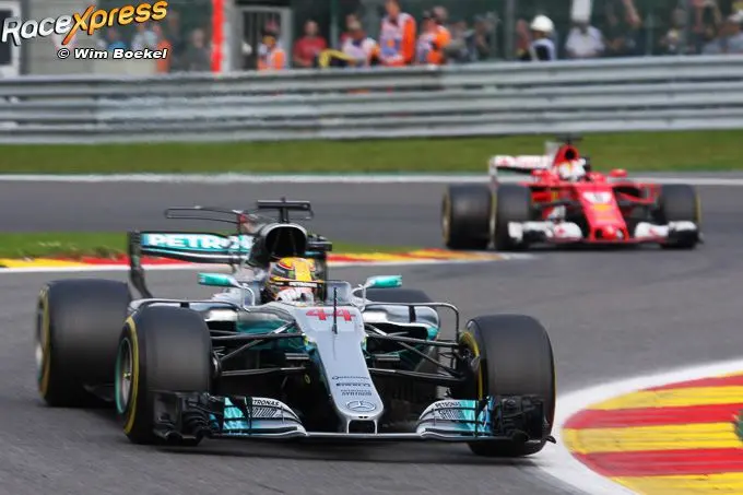 lewis hamilton en sebastian vettel belgian gp 2017