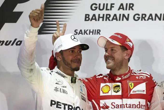 lewis hamilton en sebastian vettel f1