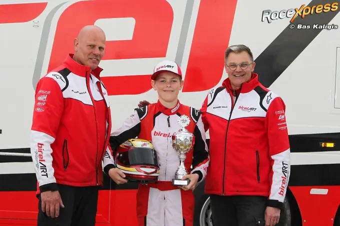 luca breemer met vader martin en teambaas jaco paauwer