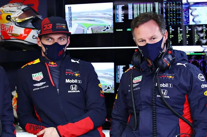 max verstappen en christian horner 1