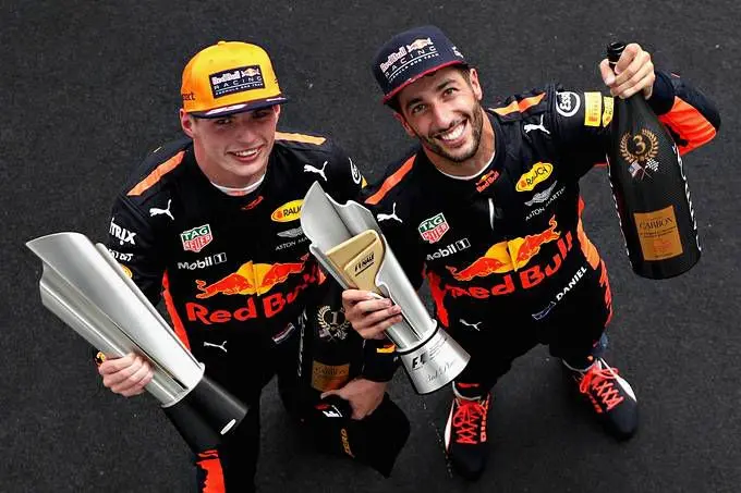 max verstappen en daniel ricciardo red bull f1
