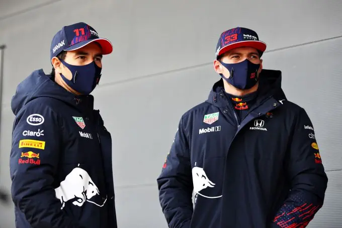 max verstappen en sergio perez filming day silverstone si202102240201 news 1